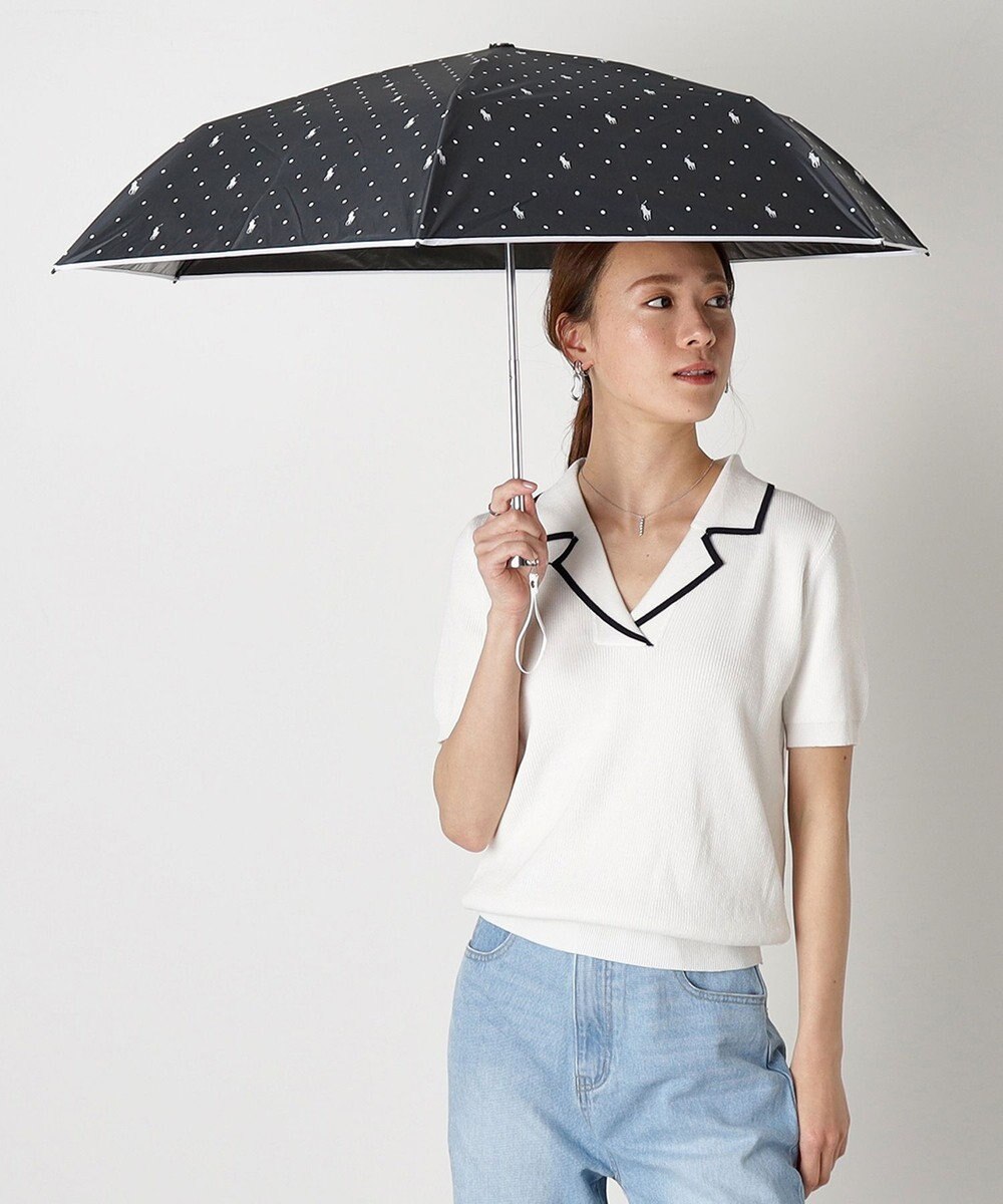 MOONBAT POLO RALPH LAUREN（ポロ ラルフローレン）晴雨兼用日傘 ドット 遮光率100% 遮熱 遮熱 UV 