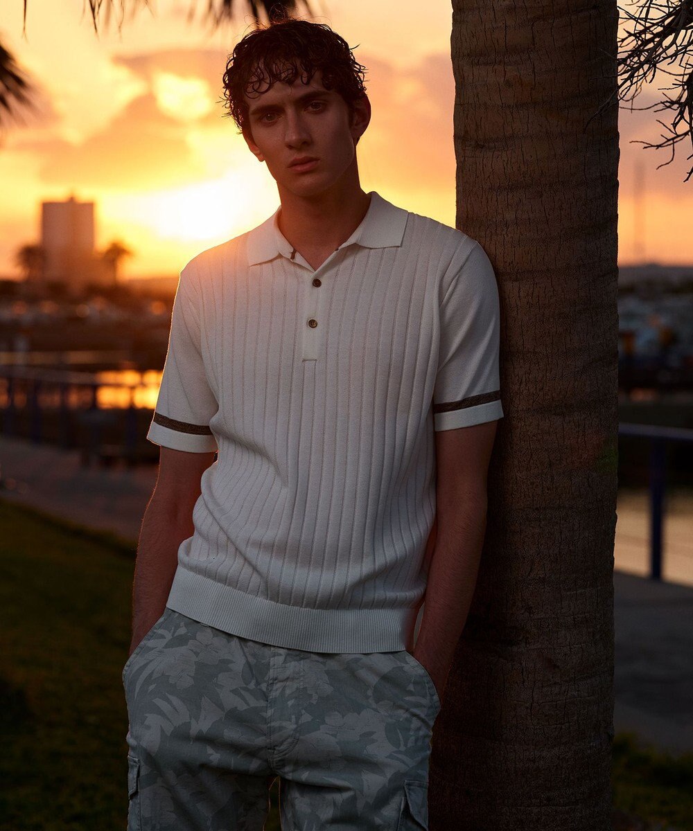 JOSEPH ABBOUD 【清涼感/ストレッチ/洗える】クールスキン ニット ポロ 