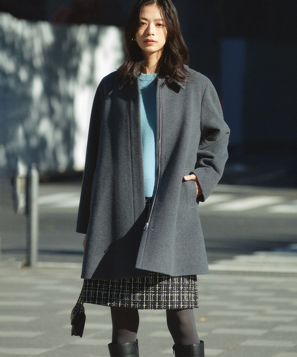 組曲 【8色展開・前後着用可】ウールカシミヤミックス パフスリーブ ニット 