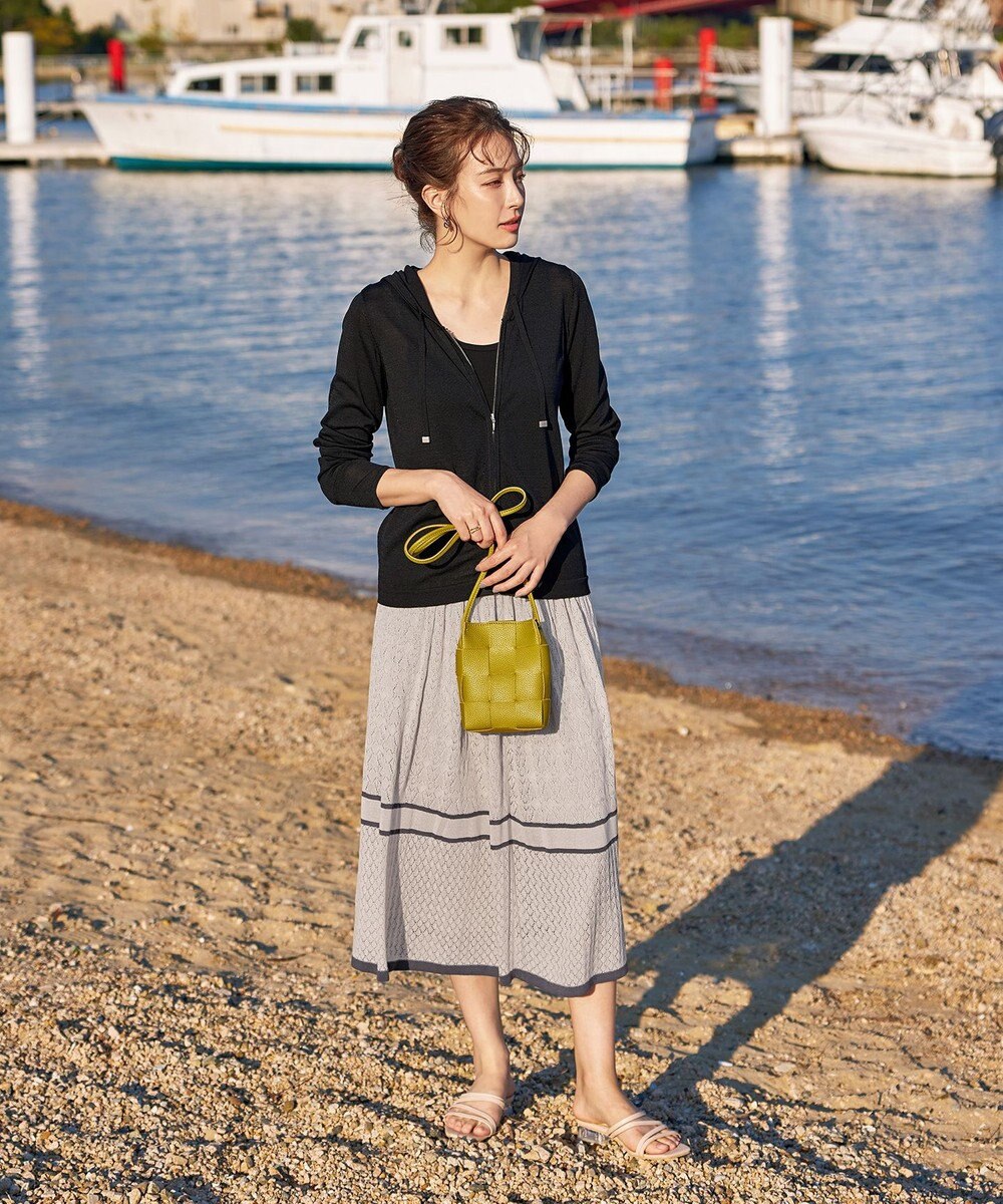 Tiaclasse L 【小倉優子さん着用】【洗える】サマーニットショートパーカー 