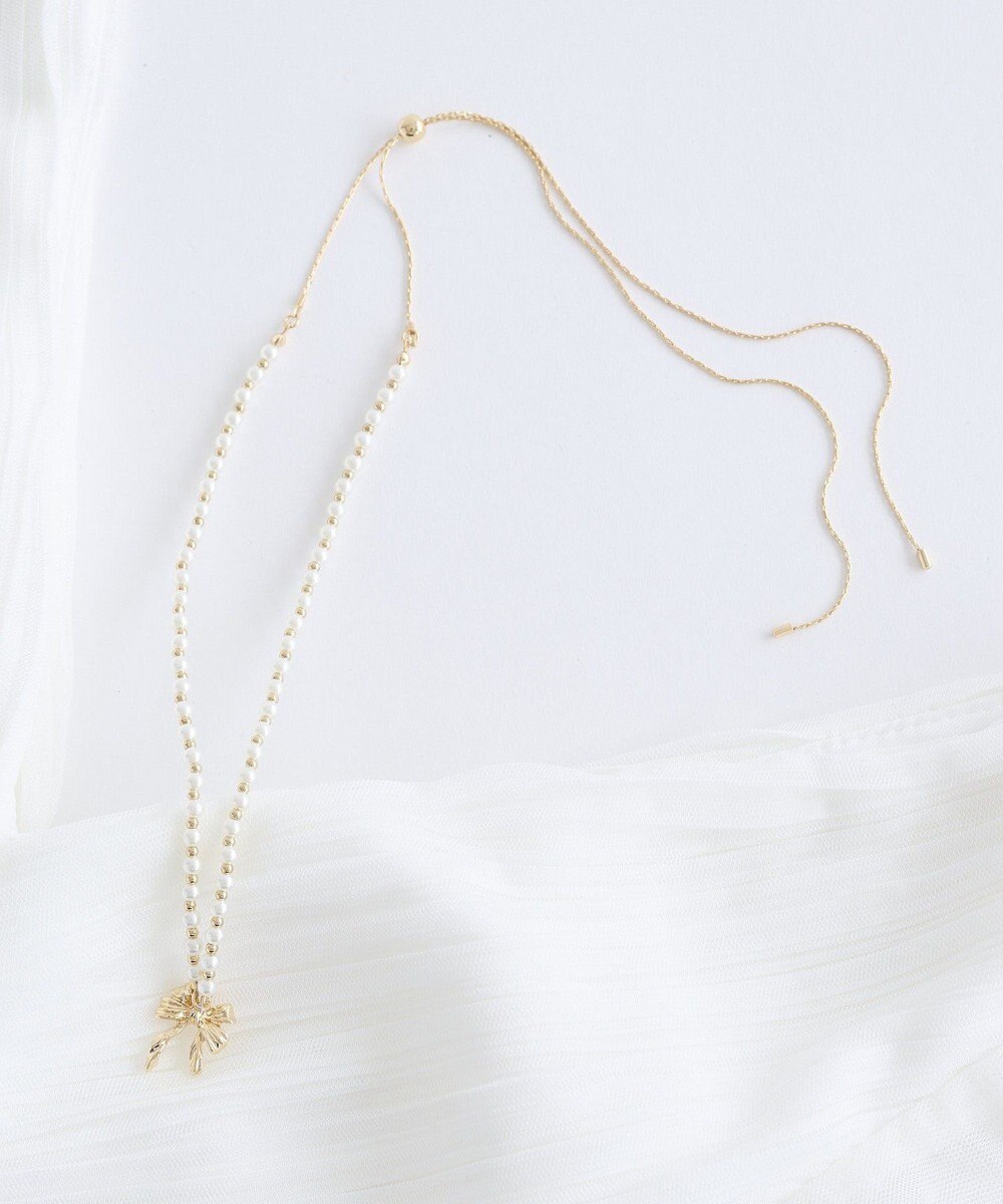 Maison de FLEUR カーリーリボンスライドネックレス 