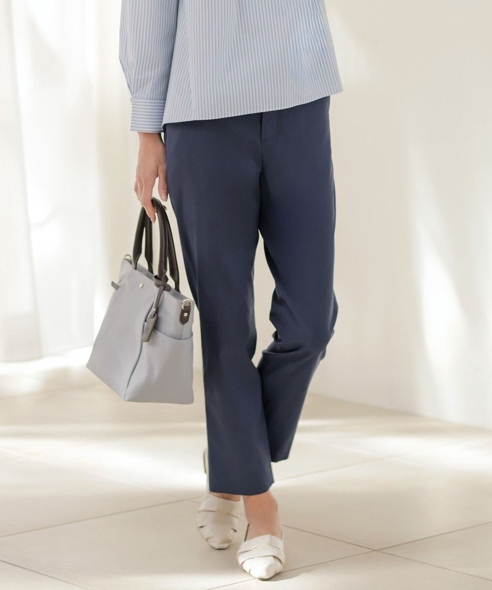 J.PRESS LADIES L 【WEB限定カラーあり・人気素材・セットアップ対応】セルロースリネンストレッチ テーパード パンツ 