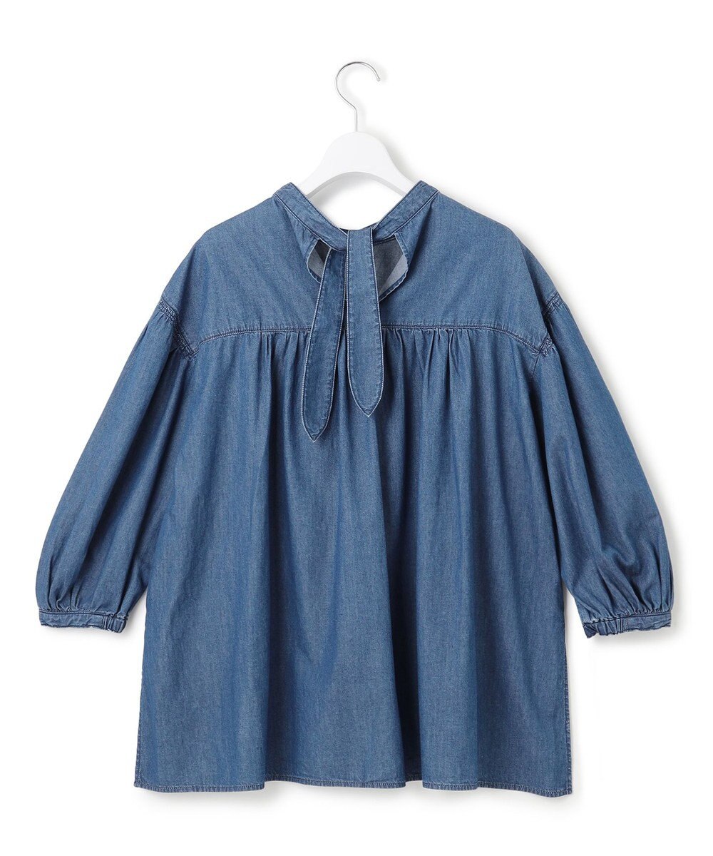 23区 【SLOW/一部店舗限定】ライトオンス デニム バックリボン ブラウス 