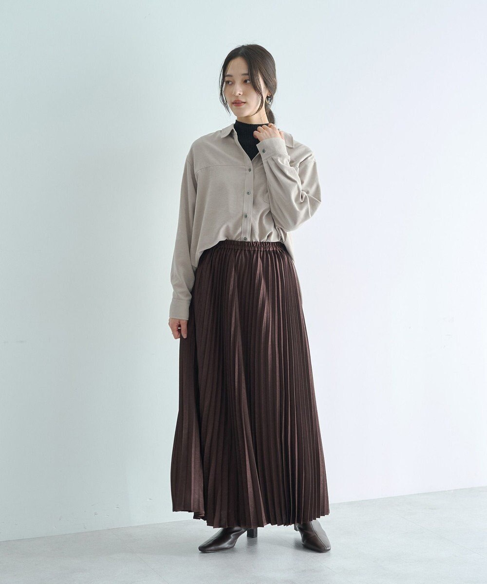 YECCA VECCA サテンプリーツスカート 