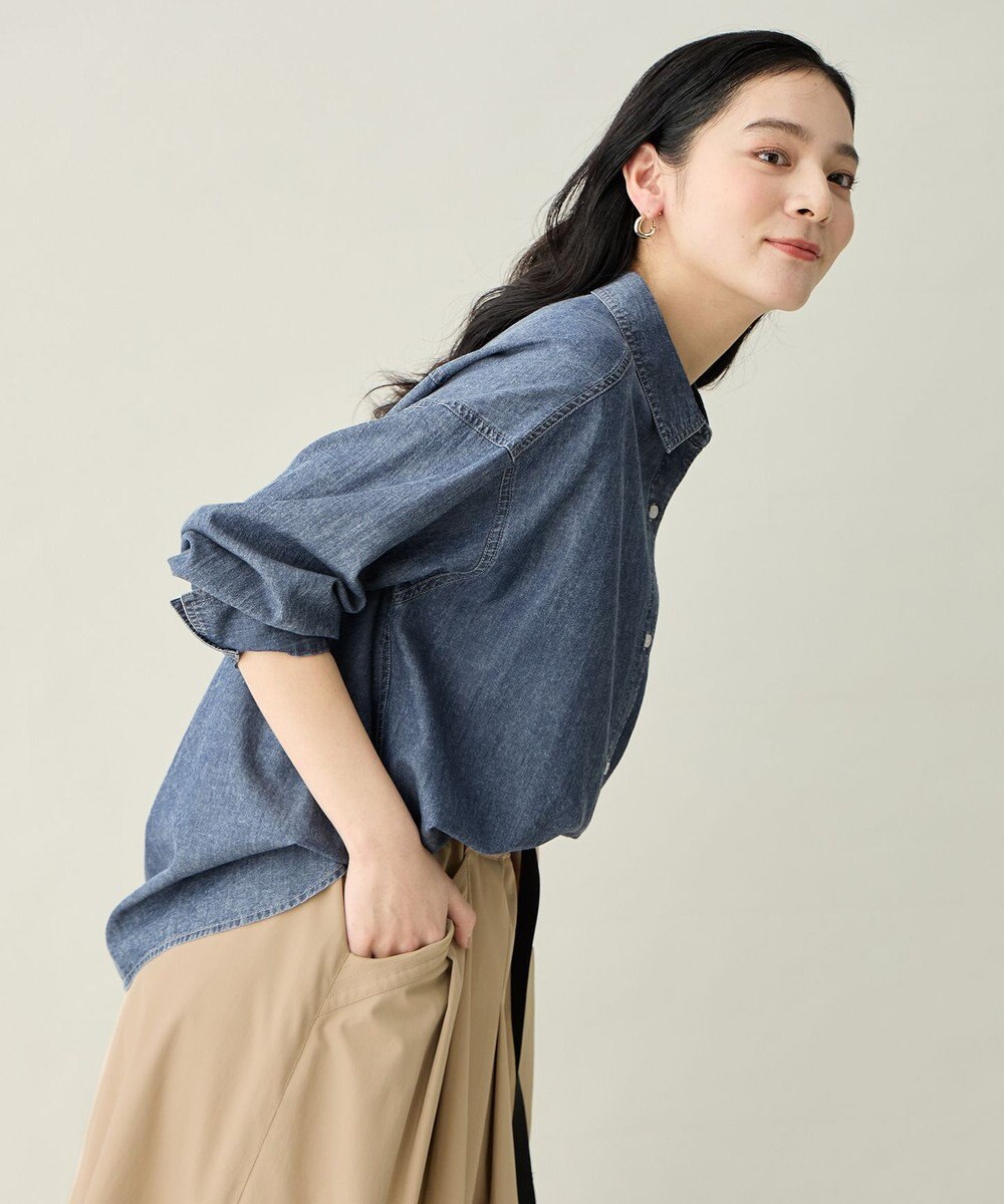 ANY L シアーデニムオーバーシャツ 