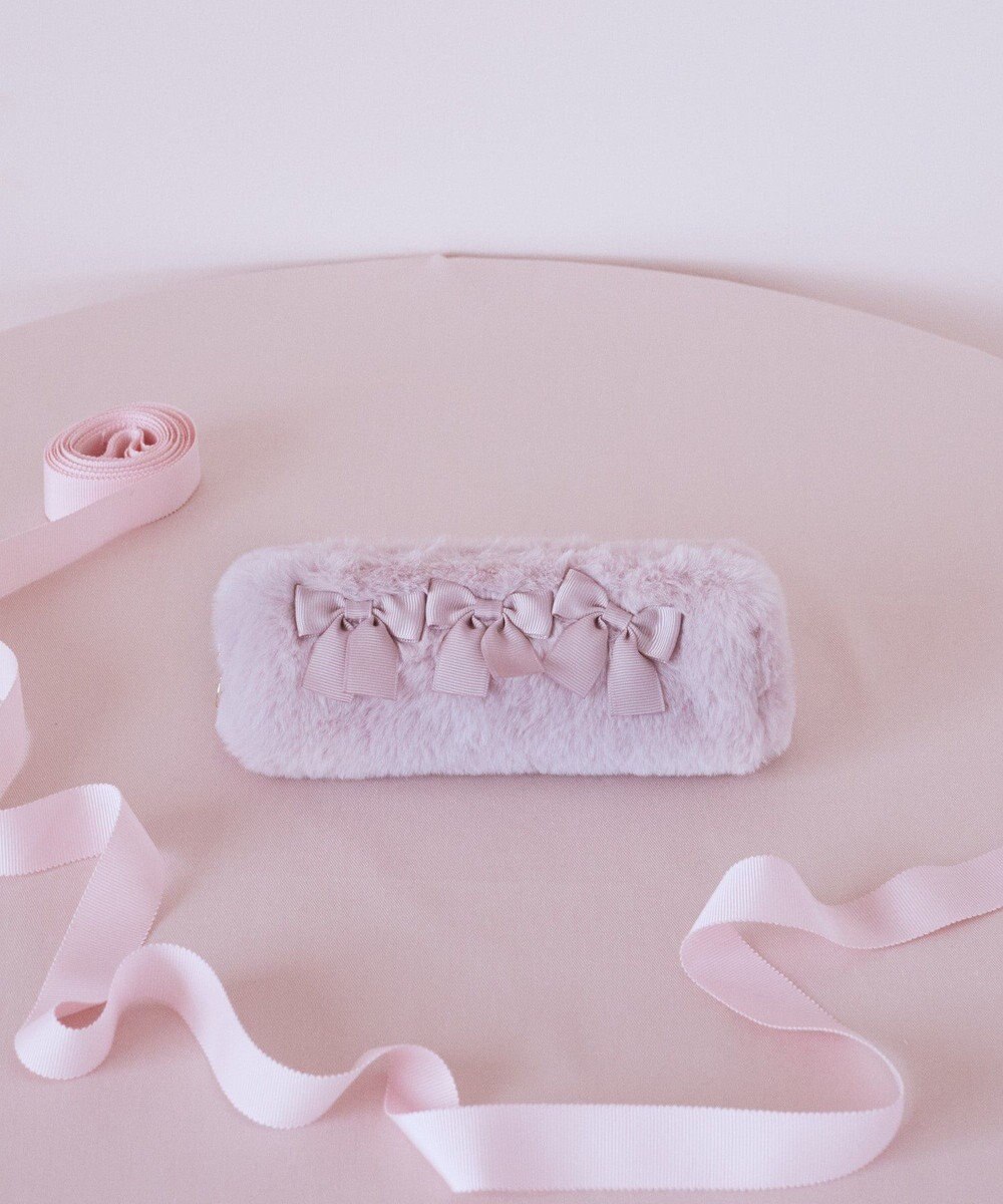 Maison de FLEUR ピンクマニアファーロングポーチ 