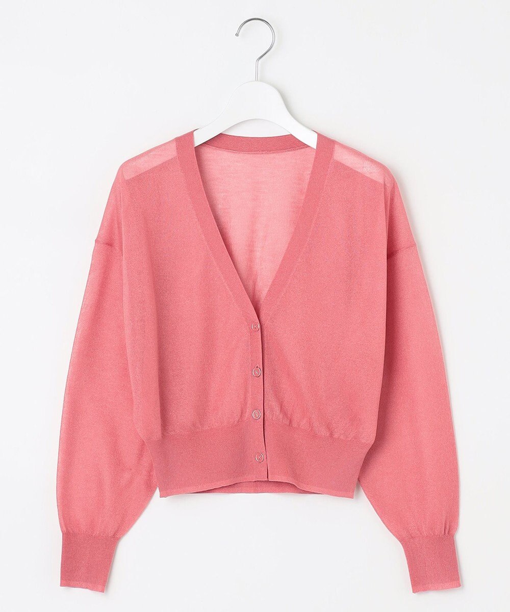 Feroux 【洗える】Vネックシアー カーデ 