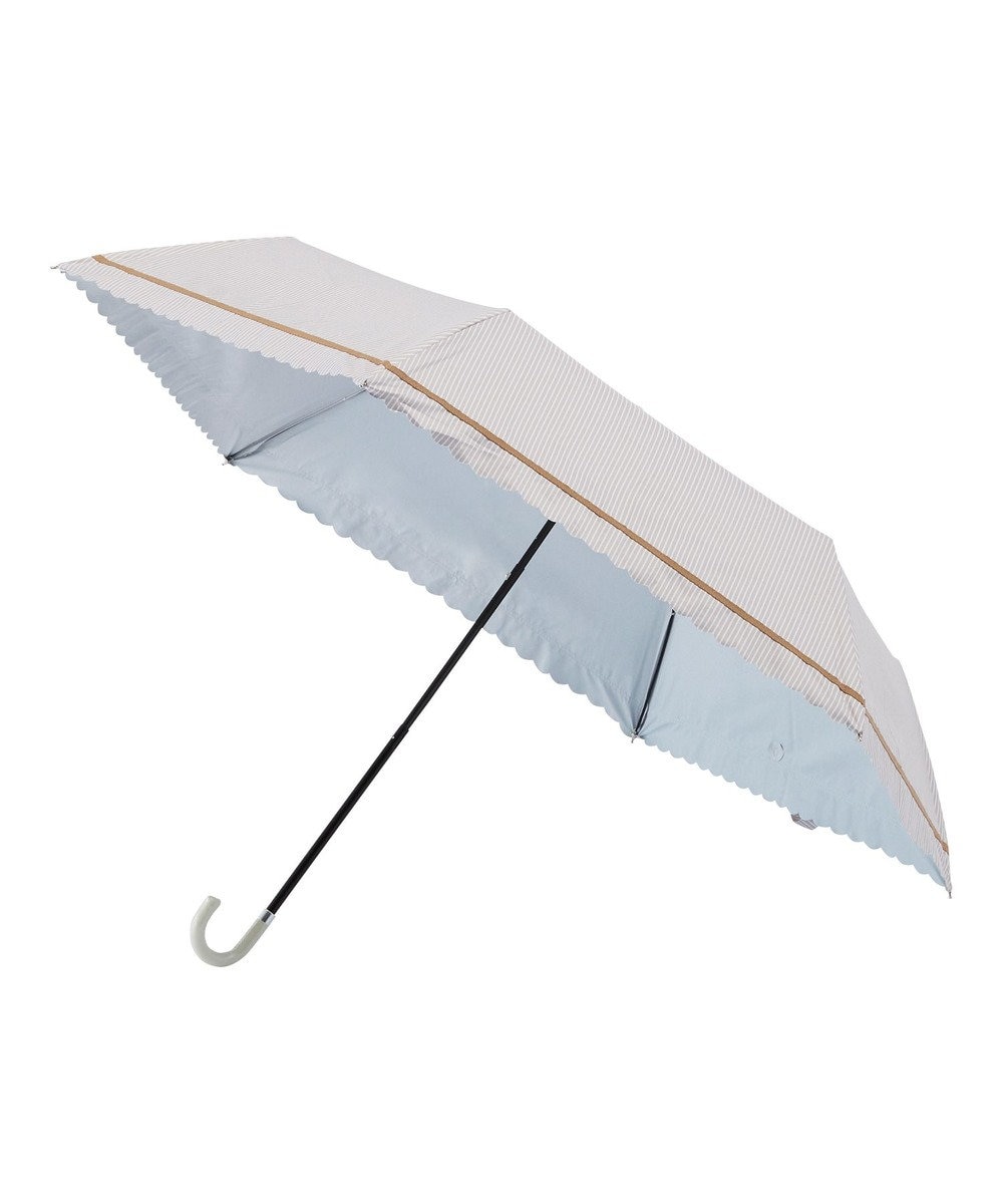 MOONBAT estaa 晴雨兼用 折りたたみ傘 ストライプ 日傘 遮光 遮熱 UV ベージュ