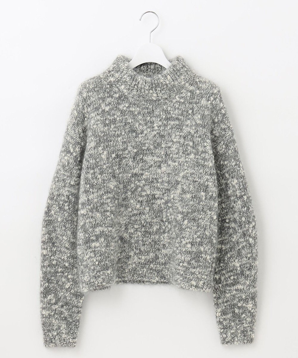 自由区 カラーミックスツイード クロップドニット 