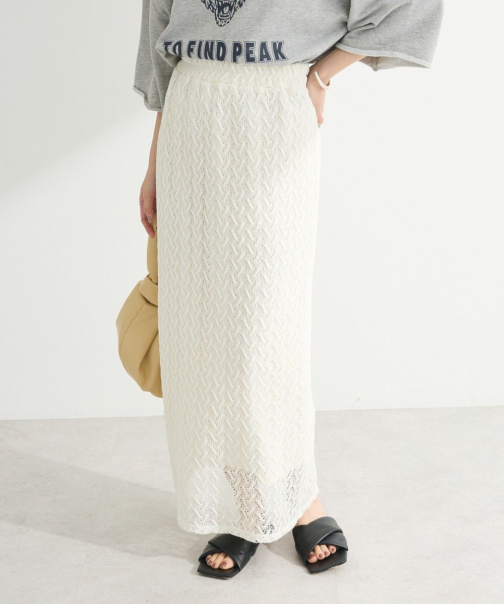 Green Parks ニットレースＩラインスカート 