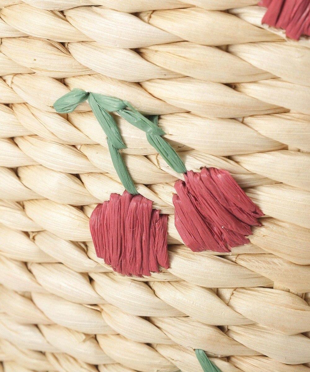 Maison de FLEUR チェリー刺繍メイズカゴバッグ 
