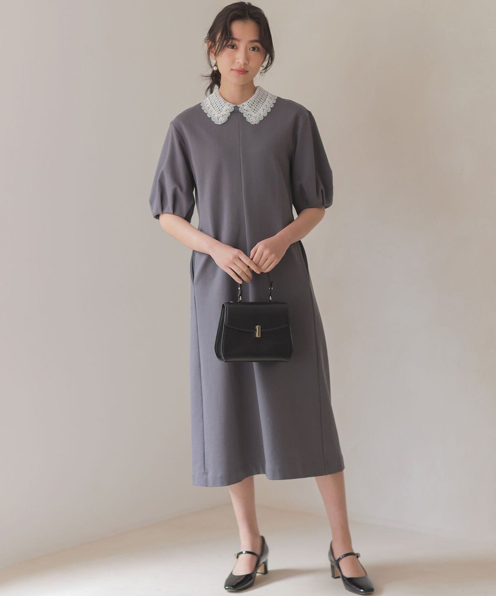 組曲 【2WAY】レース襟フレンチテリー ワンピース 