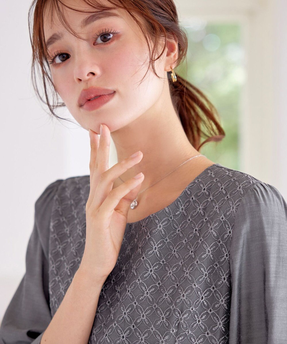 Tiaclasse L 【洗える】レース切替ワンピース 