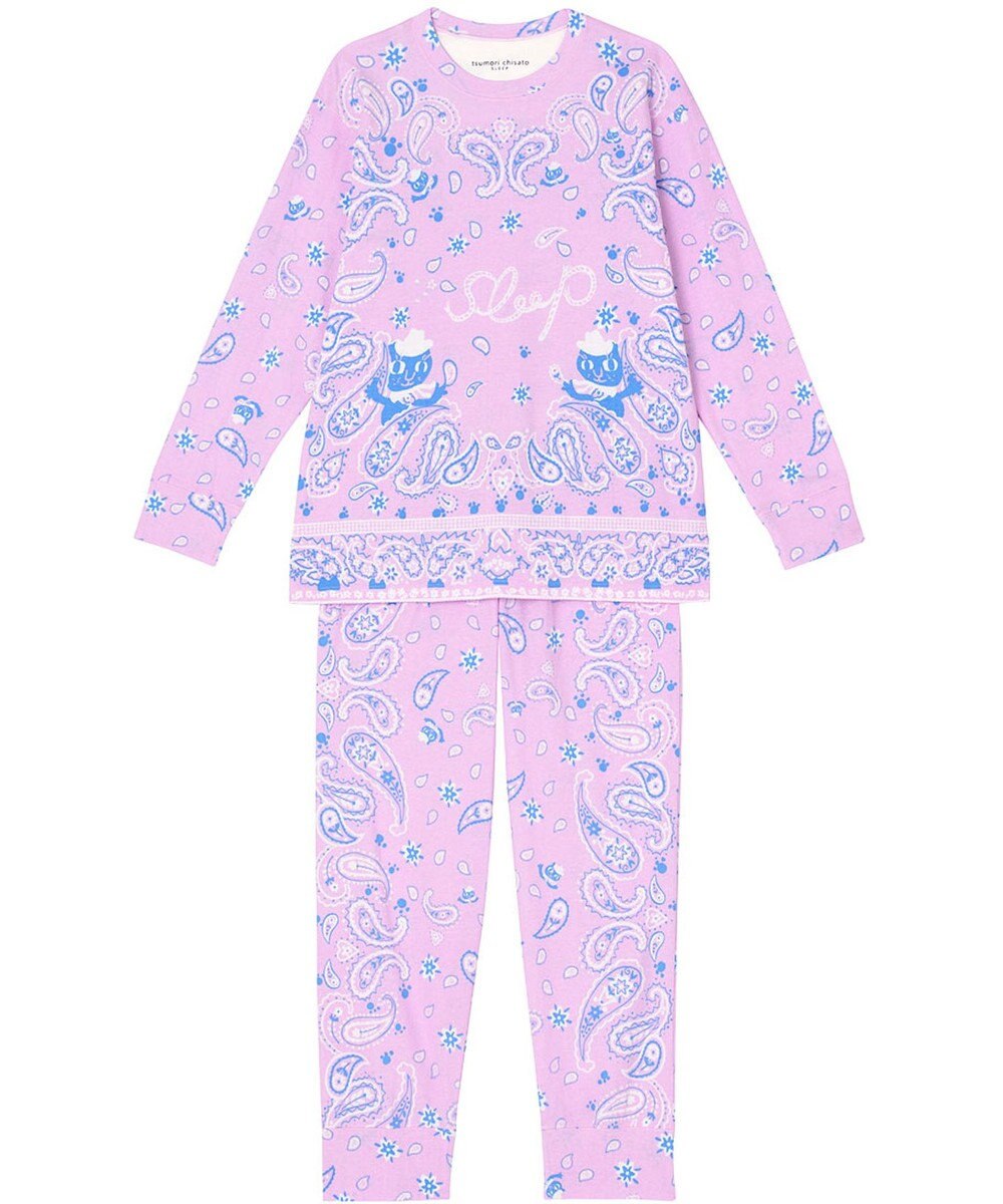 tsumori chisato SLEEP パジャマ　長袖　長ズボン　ルームウエア　綿100%　バンダナ風柄　/ワコール　UDX544 