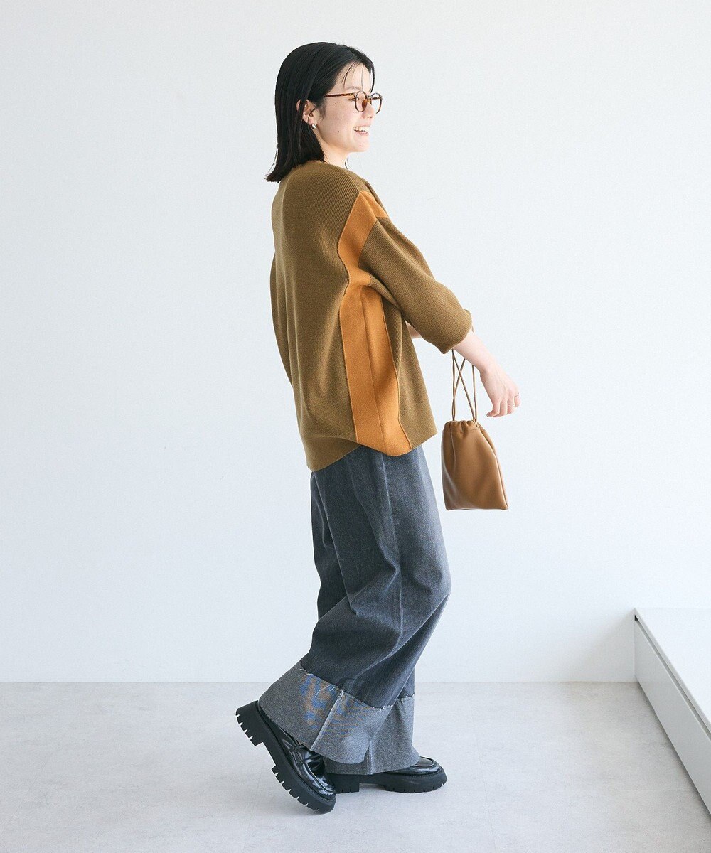 CRAFT STANDARD BOUTIQUE 洗える/とてもち配色ニットプルオーバー/24AW 