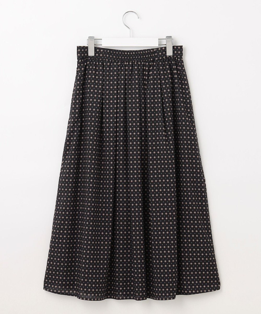 J.PRESS LADIES 【洗える】 ジオメトリック ギャザー スカート 