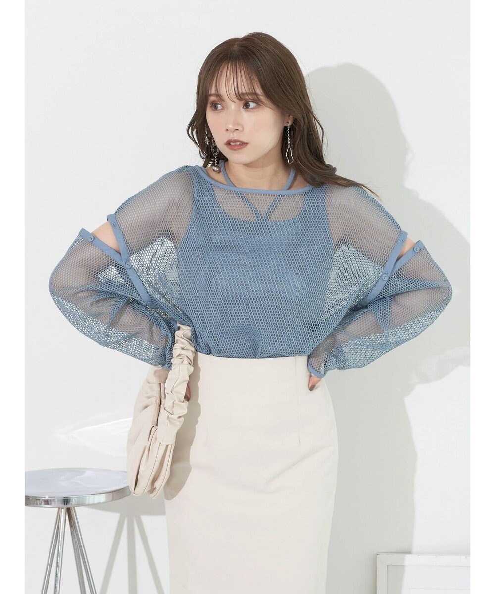 earth music&ecology ＳＥＴ２点メッシュプルオーバー＋タンクトップ 