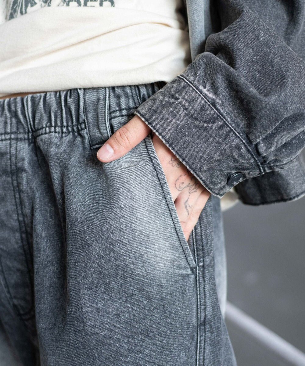 WEGO 【ウエストゴム/MLサイズ展開】ージーダブルニーパンツ 