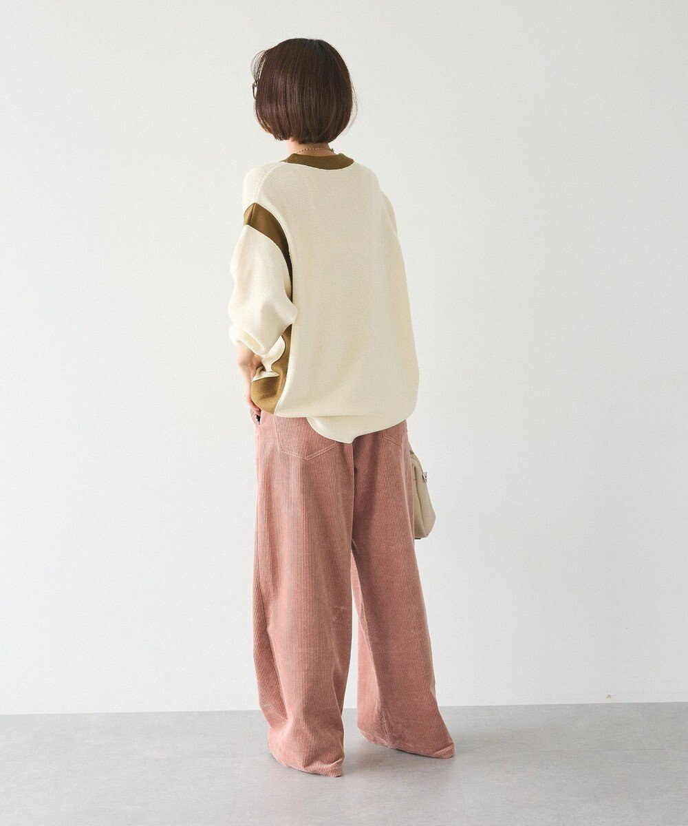 CRAFT STANDARD BOUTIQUE 洗える/とてもち配色ニットプルオーバー/24AW 