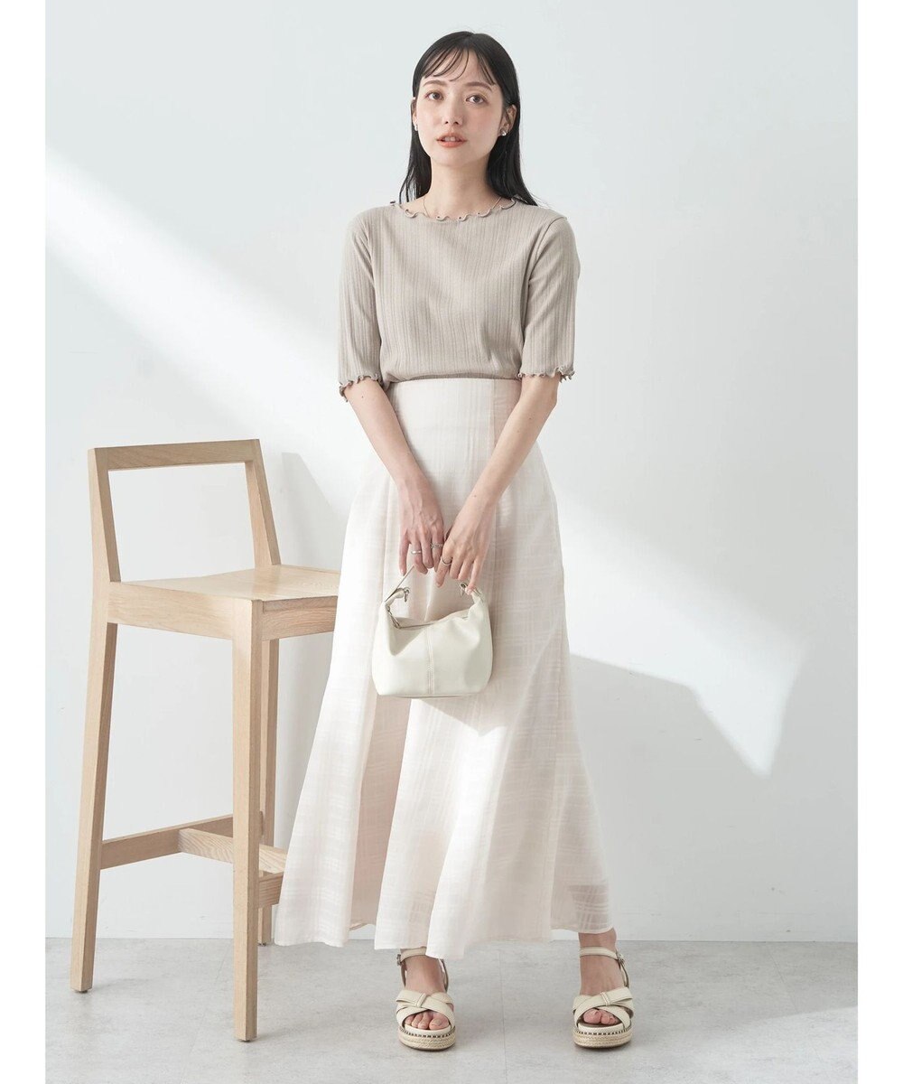 earth music&ecology シアーチェックフレアスカート 