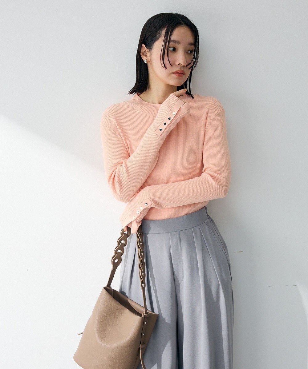 Green Parks 袖口金釦リブニットプルオーバー 