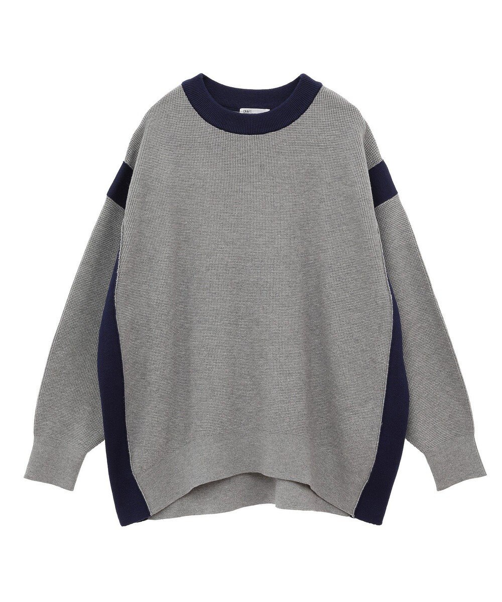 CRAFT STANDARD BOUTIQUE 洗える/とてもち配色ニットプルオーバー/24AW 