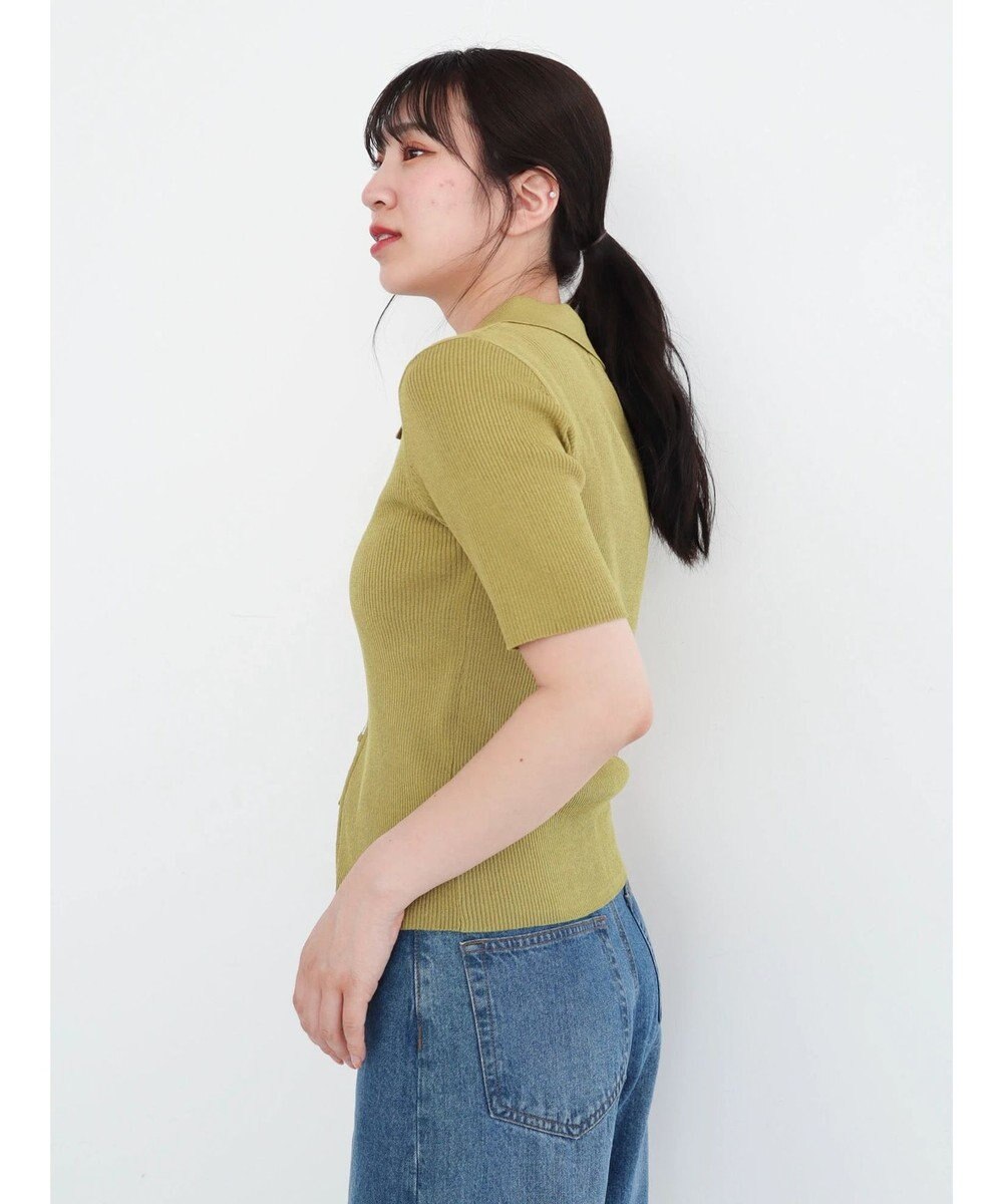 Green Parks ５分袖衿付きＺｉｐプルオーバー 