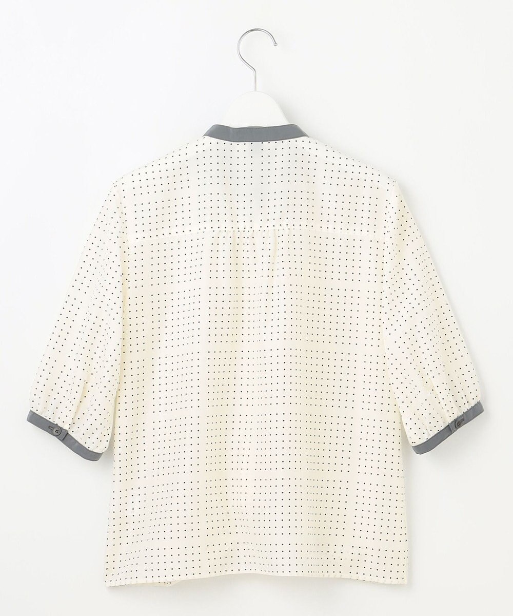 J.PRESS LADIES S 【洗える】ブロックドットプリント バンドカラー ブラウス 
