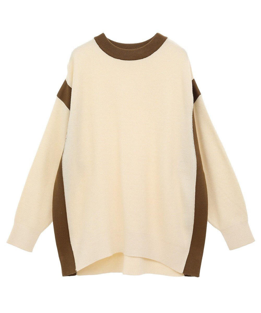 CRAFT STANDARD BOUTIQUE 洗える/とてもち配色ニットプルオーバー/24AW 