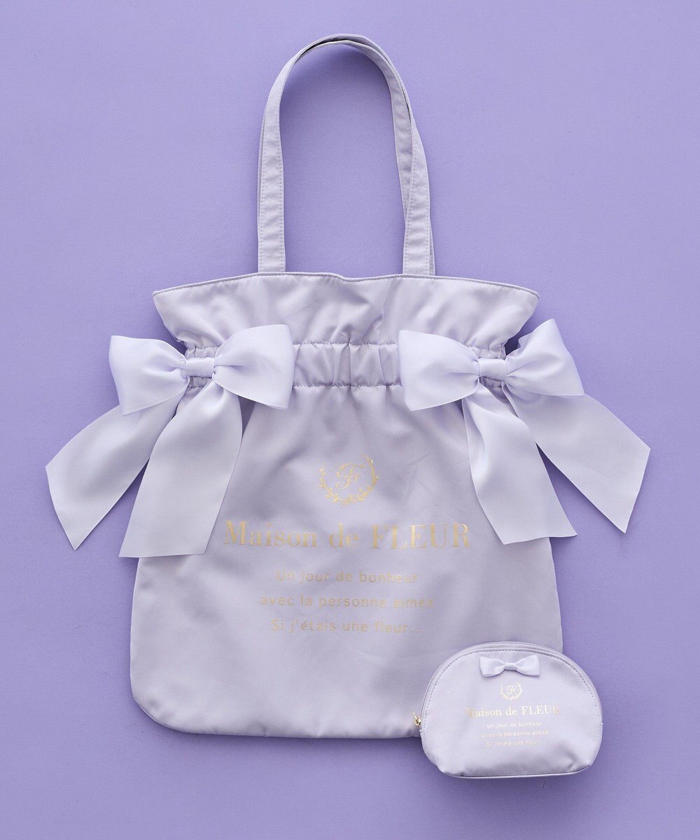 Maison de FLEUR 《セット商品》ダブルリボンギャザートート・ポーチ 