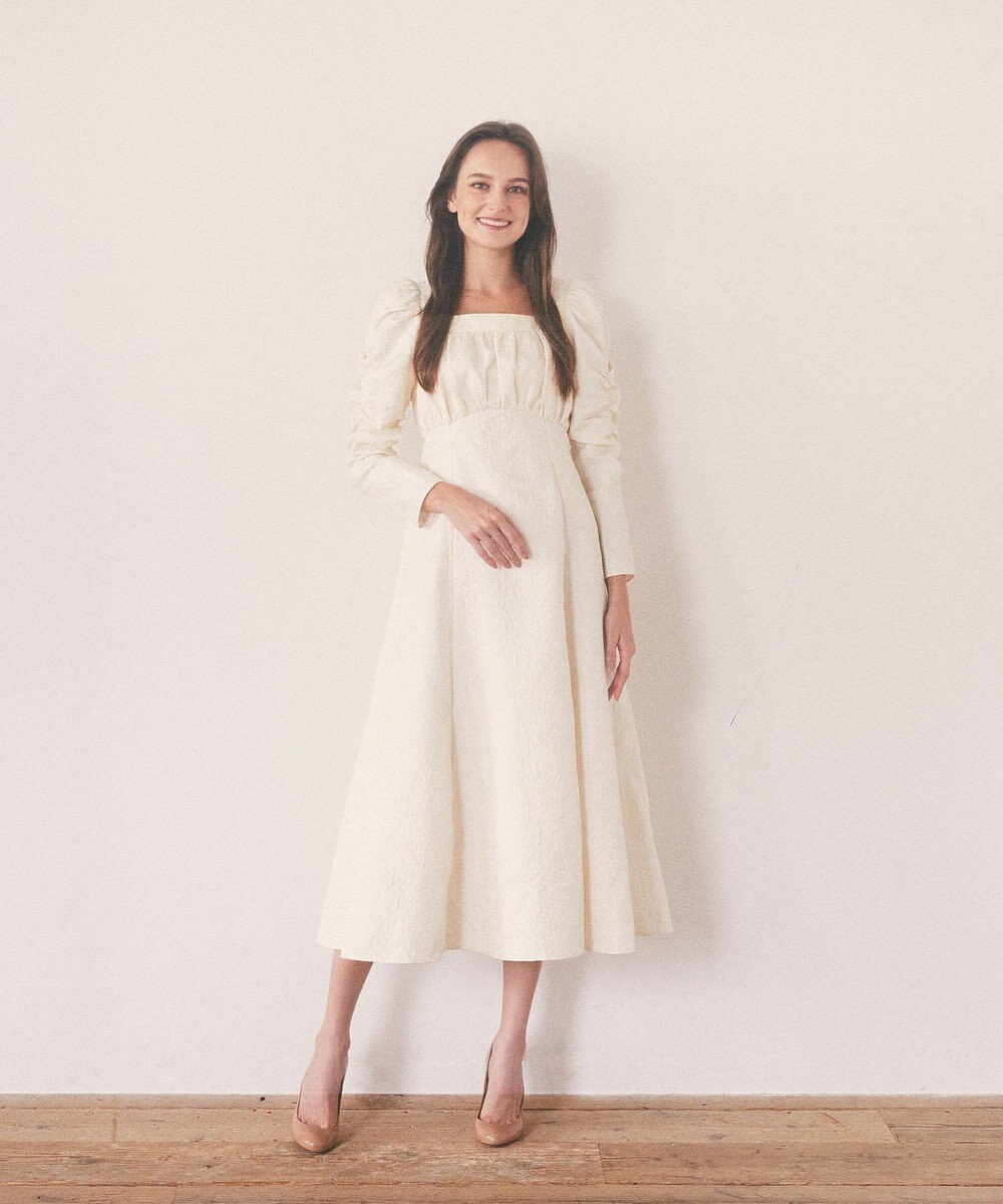 Maison de FLEUR 慈愛に満ちたジャカードワンピース 