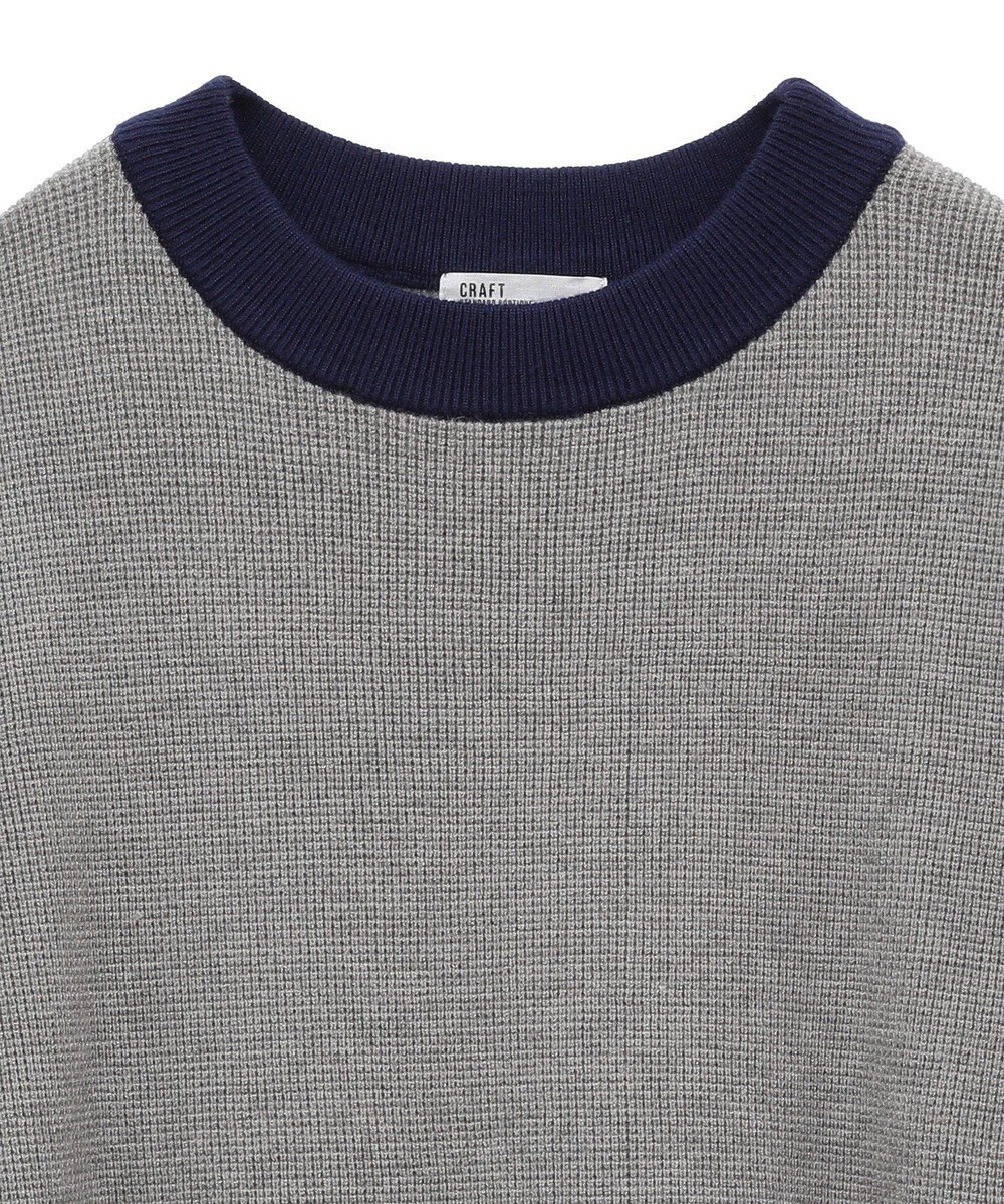 CRAFT STANDARD BOUTIQUE 洗える/とてもち配色ニットプルオーバー/24AW 