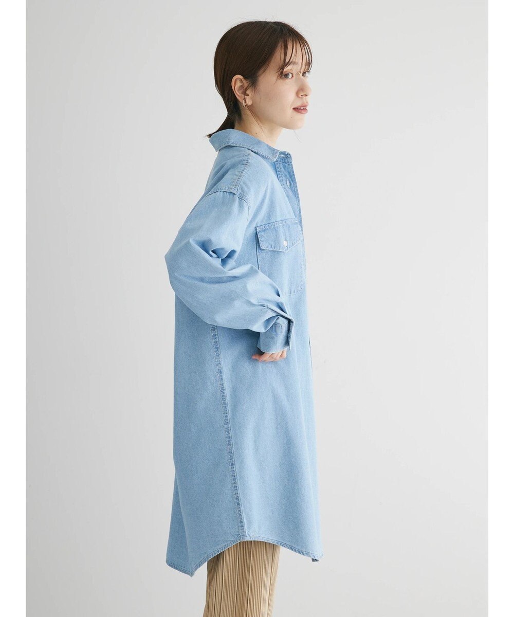 Green Parks ミディ丈デニムシャツワンピース 