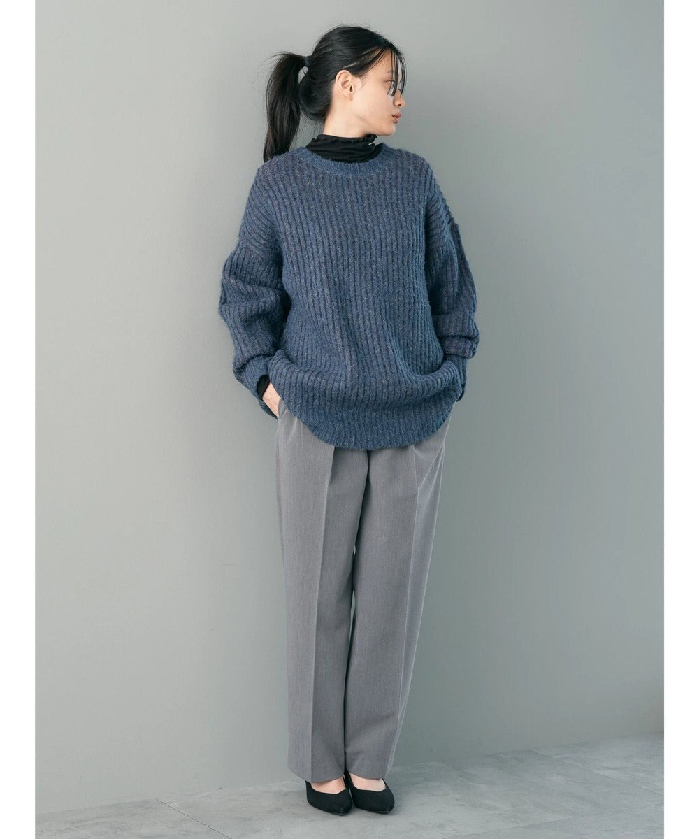 AMERICAN HOLIC バイカラー片畦ニットチュニック 