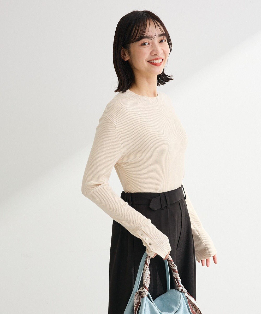 Green Parks 袖口金釦リブニットプルオーバー 