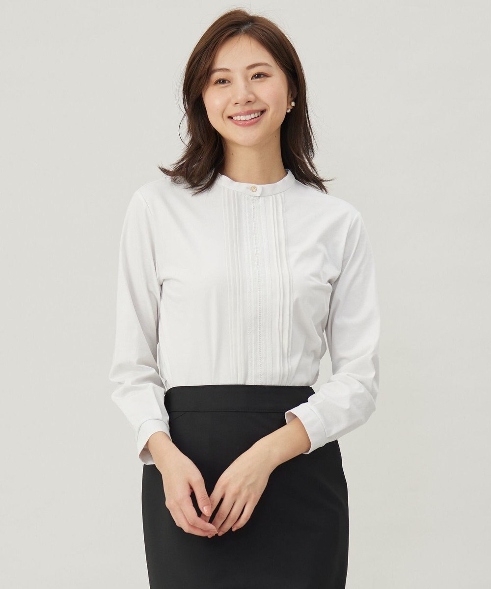 J.PRESS LADIES S プレーティングジャージー ピンタック カットソー 