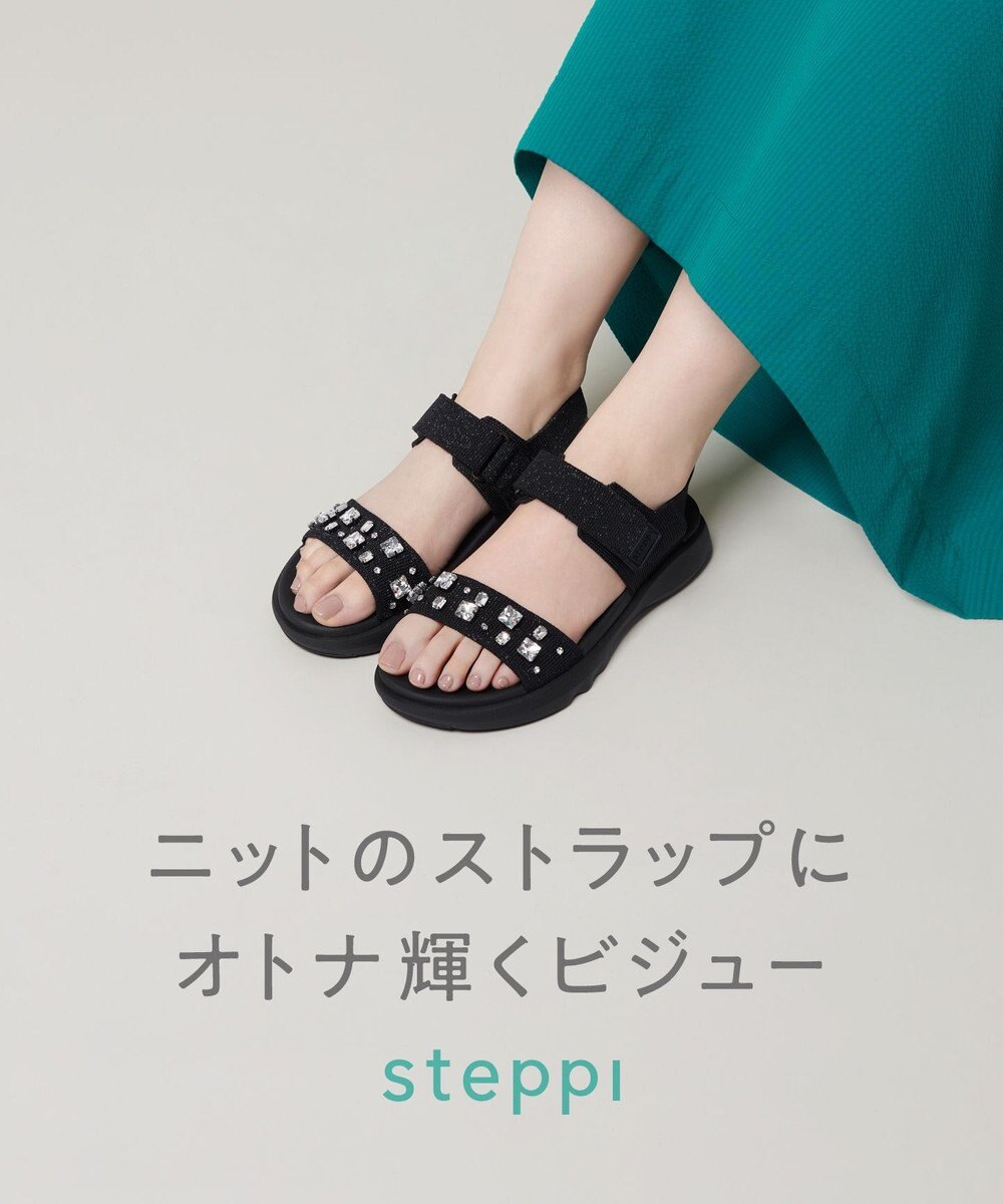 steppi 【洗える】ビジュー付 スポーツサンダル 