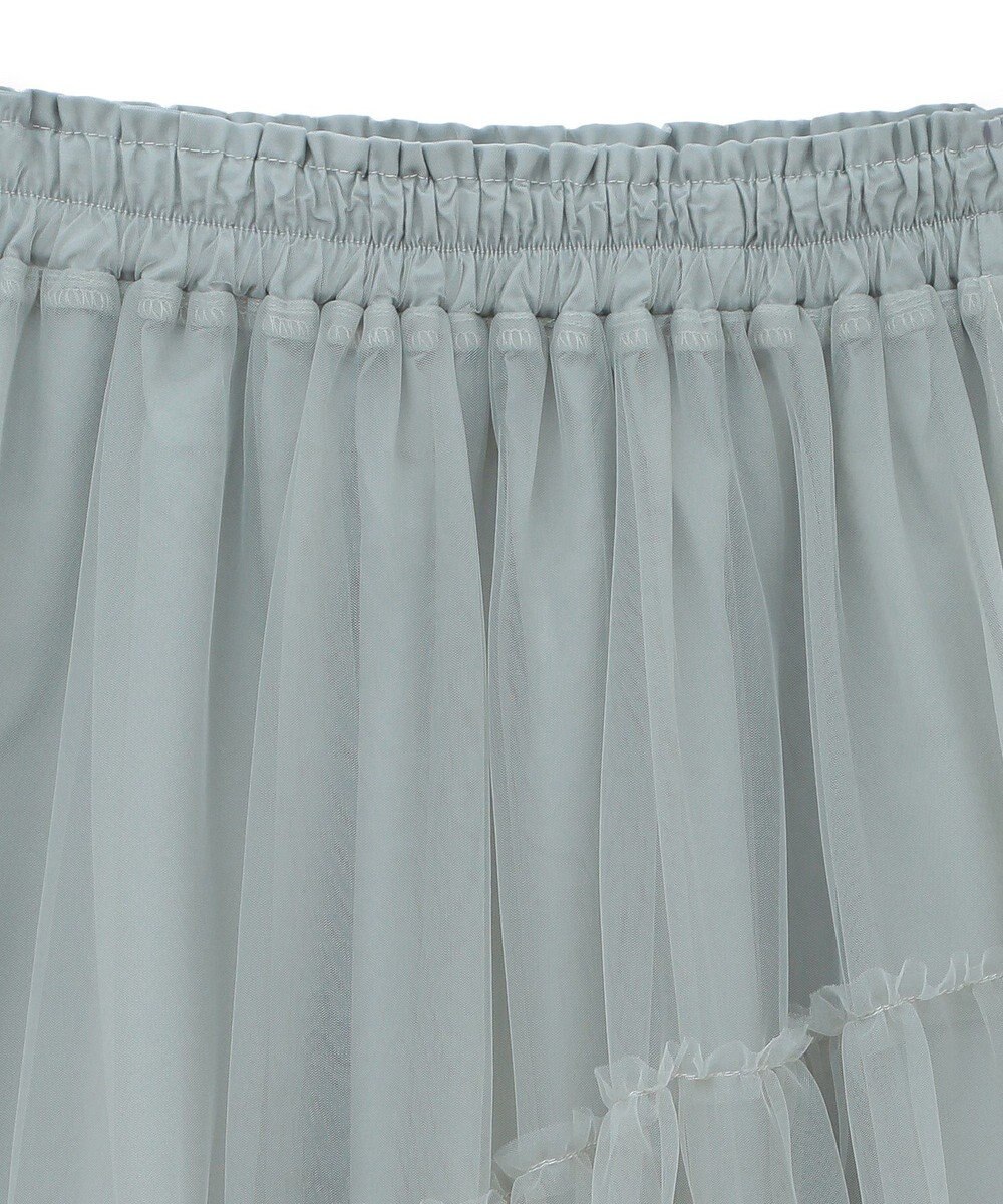 earth music&ecology イレギュラーヘム段々チュールスカート 