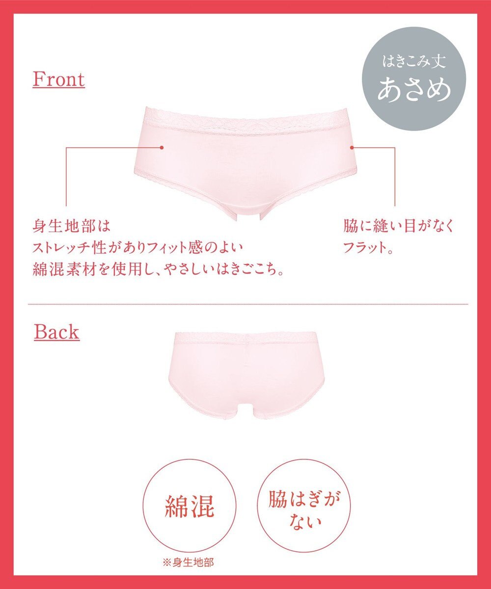 Wing ショーツ　【デイリーフィットやわらかコットン】　ここちよいフィット感　はきこみ丈あさめ　EC2200　ウイング／ワコール 