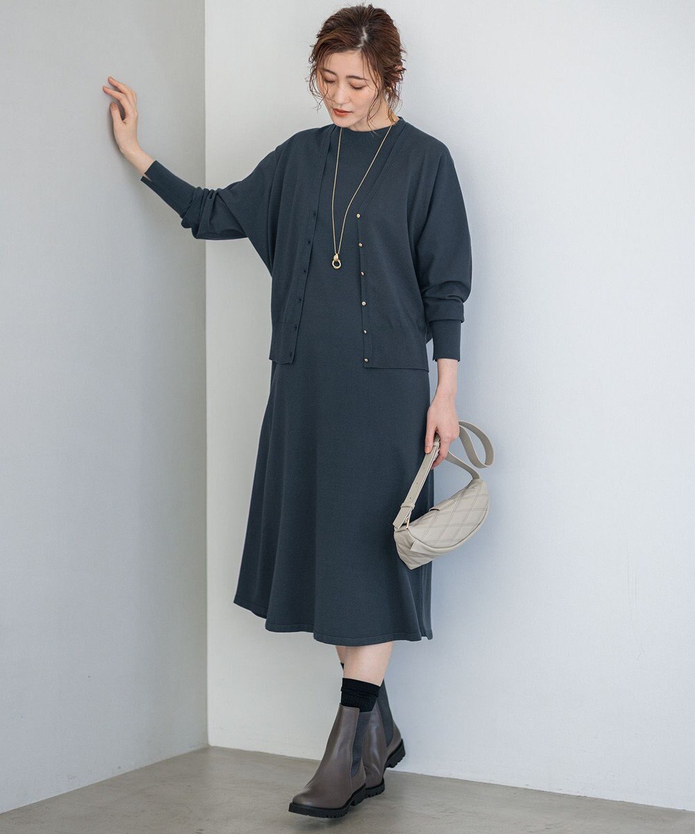 23区 【洗える】ヴィスコースストレッチ ドルマンスリーブ カーディガン 