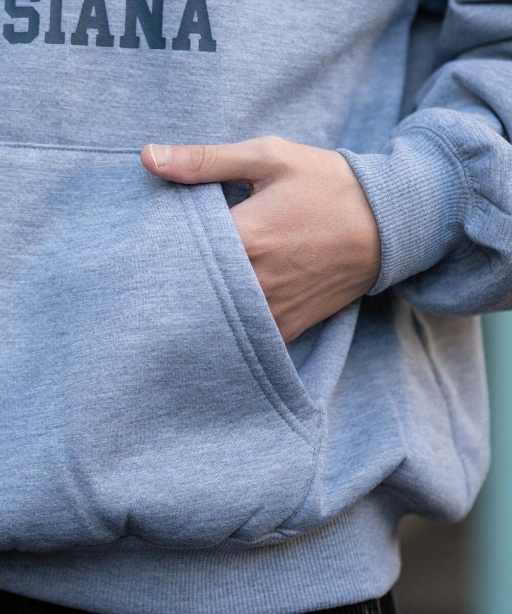 WEGO 【ユニセックス着用ITEM/裏起毛】カレッジロゴボアパーカー 