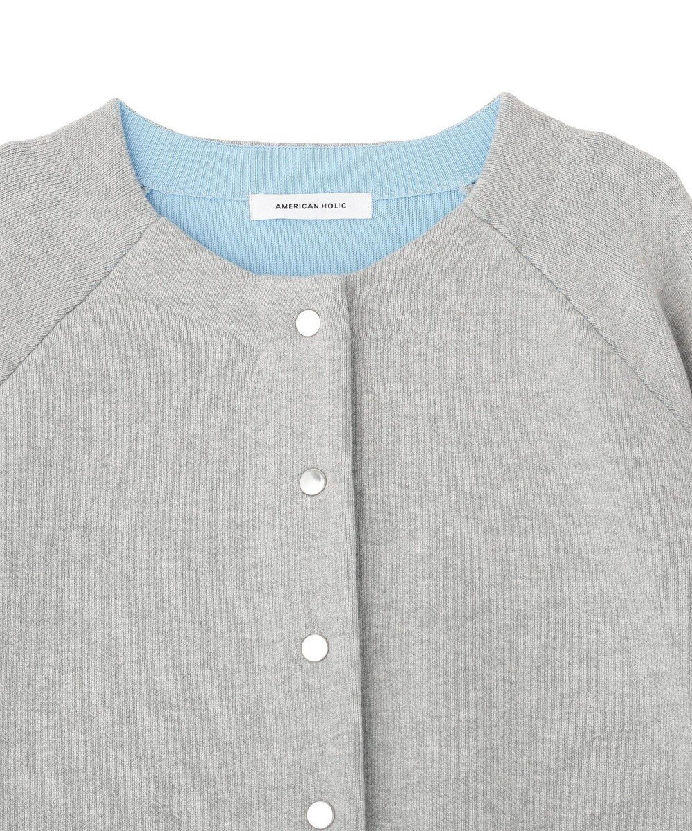 AMERICAN HOLIC Wフェイスラウンドヘム ラグランニットカーディガン 