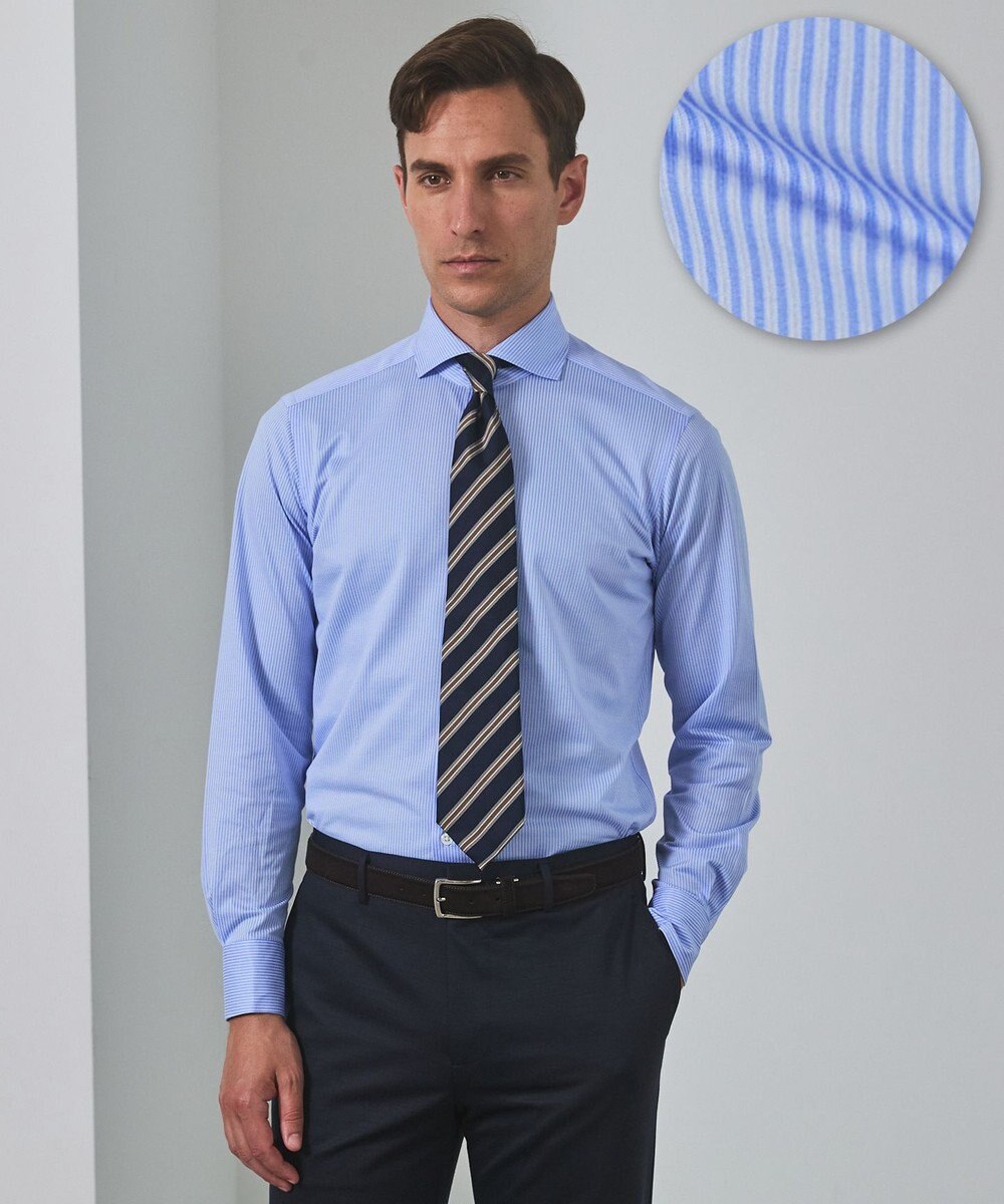 GOTAIRIKU 【ストレッチ/洗える】Albini ジャージ シャツ_ カッタウェイカラー 