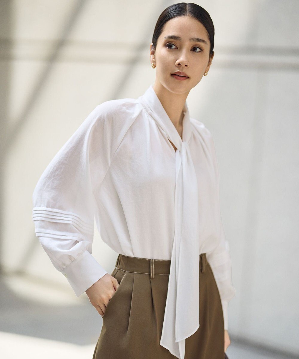 自由区 【カタログ掲載】ソフトスパンビエラボウタイ ブラウス 