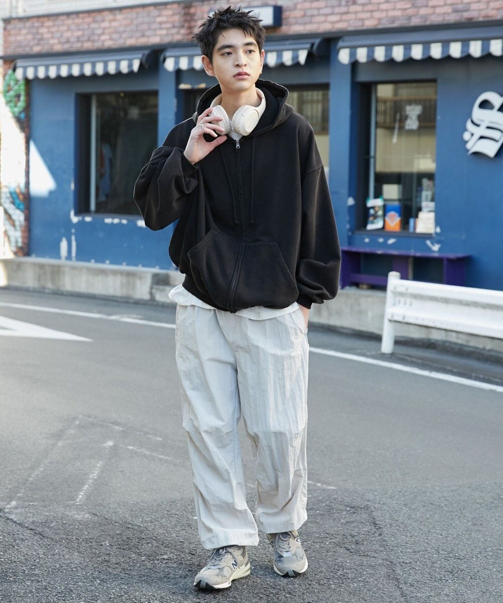 WEGO 【ウエストゴム/MLサイズ展開】ナイロンイージーパンツ 