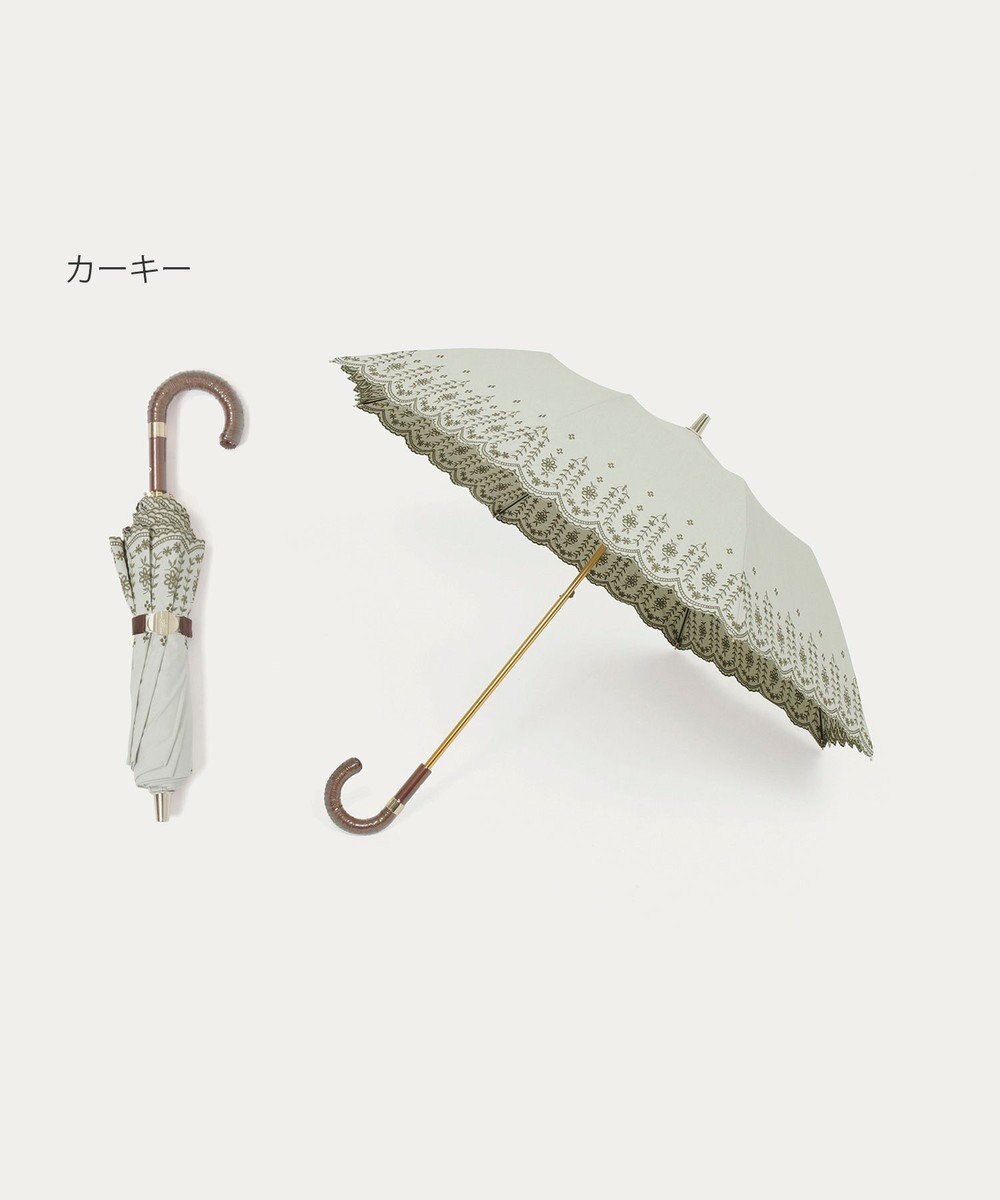 MOONBAT POLO RALPH LAUREN（ポロ ラルフローレン）晴雨兼用日傘 フローラル刺繍 折りたたみ傘 楽折 遮光 遮熱 UV 