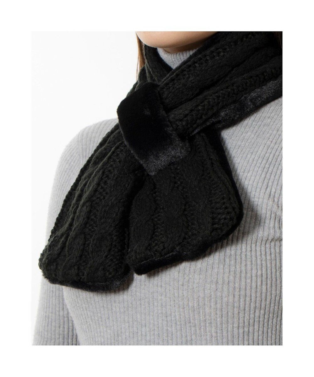 UNBILLION カシュネ cache nez / ニット×フェイクファーマフラー 