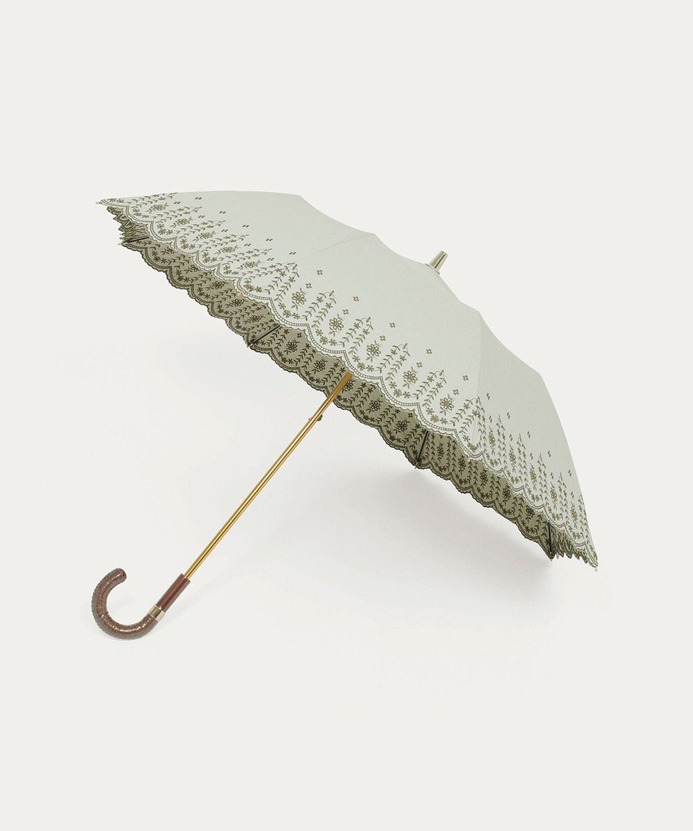 MOONBAT POLO RALPH LAUREN（ポロ ラルフローレン）晴雨兼用日傘 フローラル刺繍 折りたたみ傘 楽折 遮光 遮熱 UV 