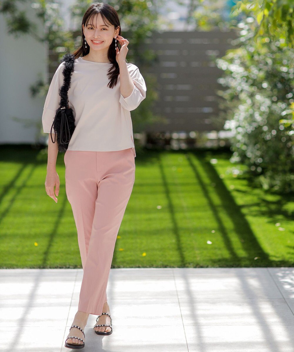 ANY SIS 【ストレッチ・接触冷感・撥水・UVカット・洗える】エアリーストレッチ テーパードパンツ 