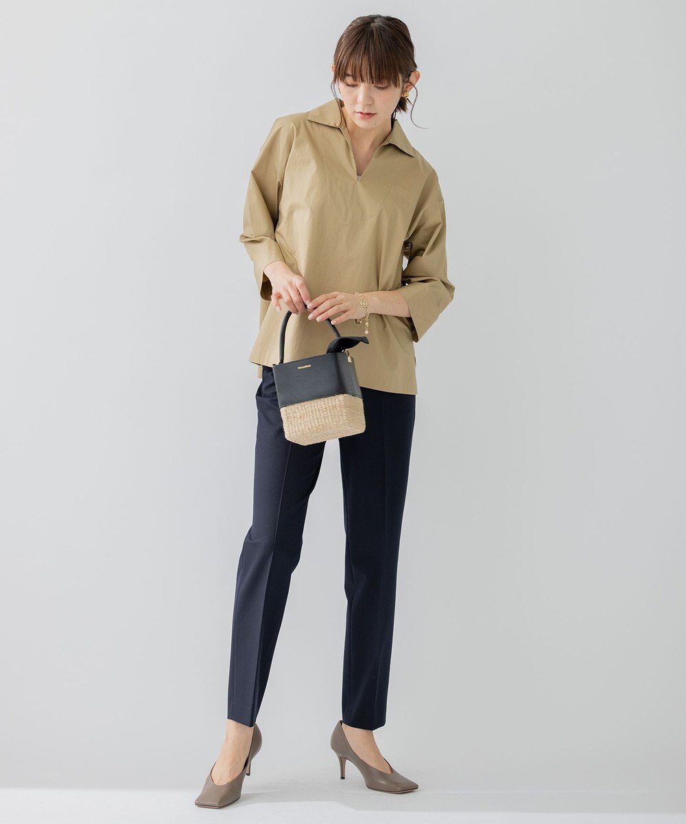 23区 L 【洗える】ストレッチツイル センタープレス パンツ 